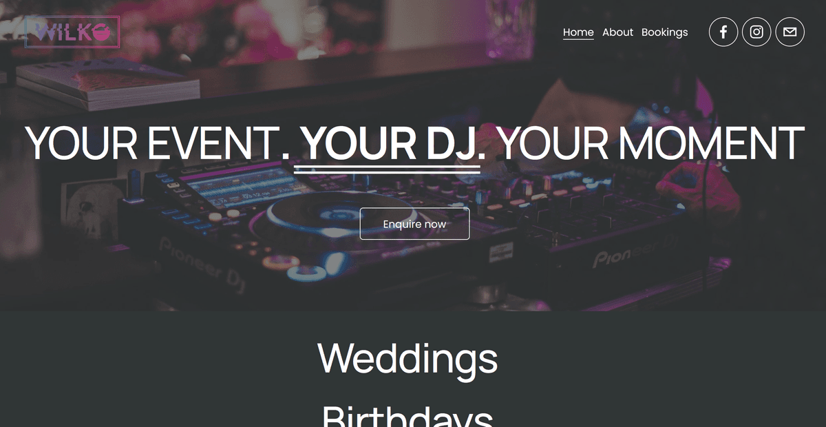 DJ Website project screenshot